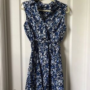 Tommy Hilfiger Mid-Length Dress Blue Floral with a Matching Belt